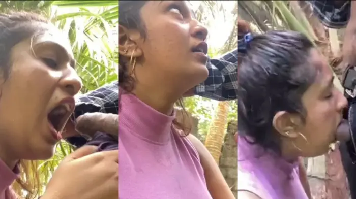 Sri lankan Young Couple Blowjob Outdoor Video