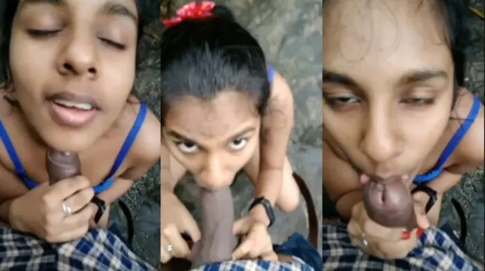 Sri Lankan Lovers GF Blowjob & Tittyfuck Outside Video